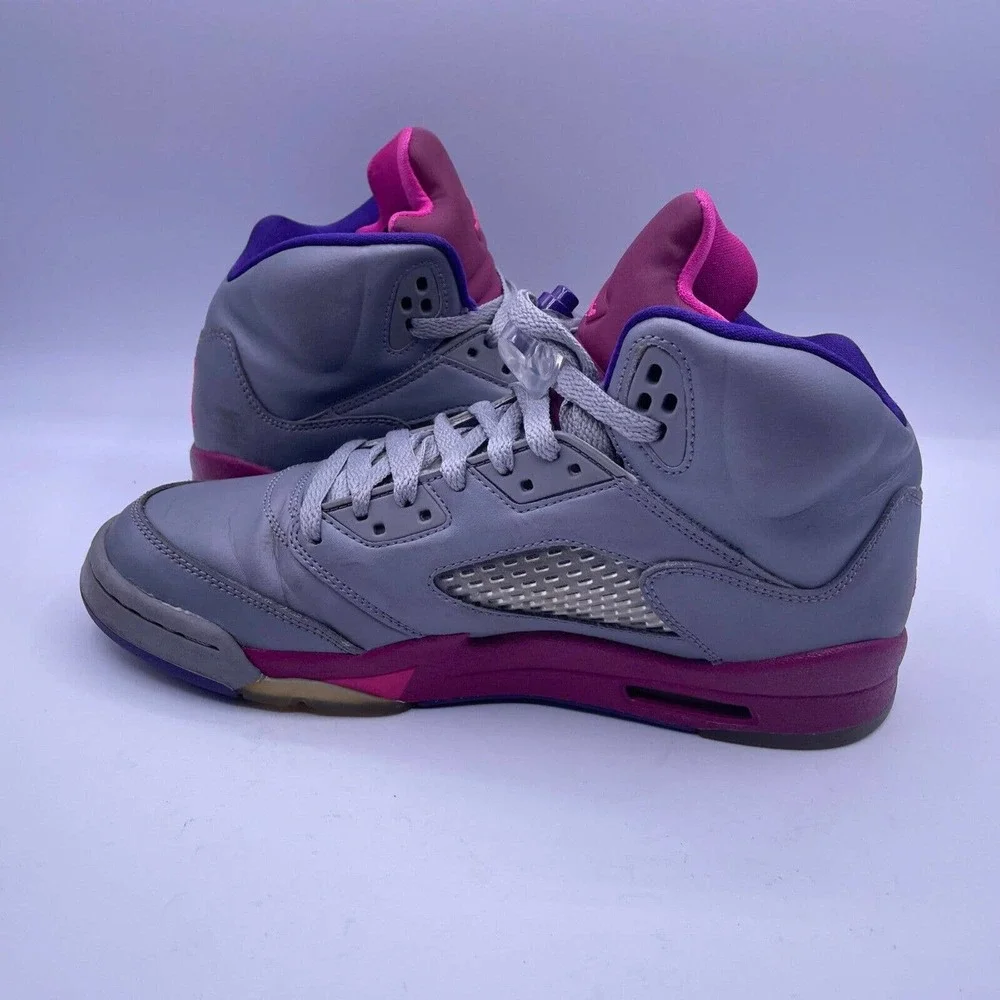 Nike Jordan Retro 5 Cement Grey Pink Shoes Athletic Womens Size 8.5 Kids Youth 7 - Picture 6 of 9